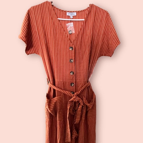 Polagram burnt orange striped jumper size small - Picture 3 of 5